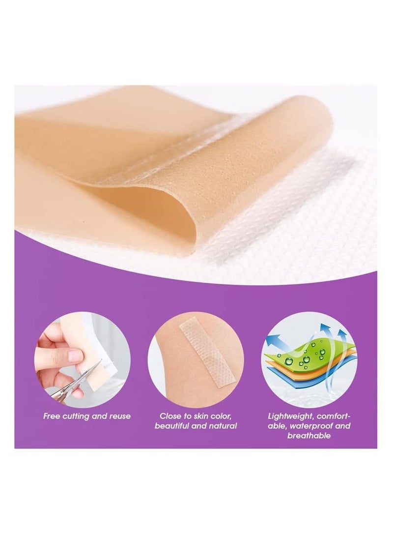 SYOSI Silicone Scar Sheets, Strips, Tape, Keloid, C-Section, Surgical-Scars Removal Treatment for Women and Men, Soften Flattens Burns Remover Reusable Sheet Resulting Fast (Pack of 4 Pcs) - Image 3
