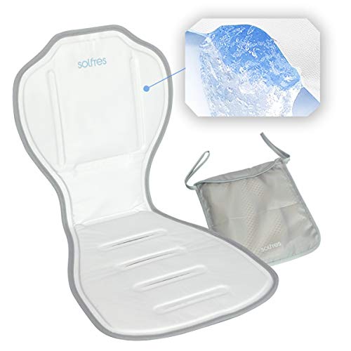 Solfres Hydro Gel Car Seat Cooler Mat for Baby. No Refrigeration Needed. Carseat and Stroller Cooling Pad Cushion Liner with Breathable 3D Mesh Anti-Slip Back. for Kids Toddlers 12-48 Months - Image 1