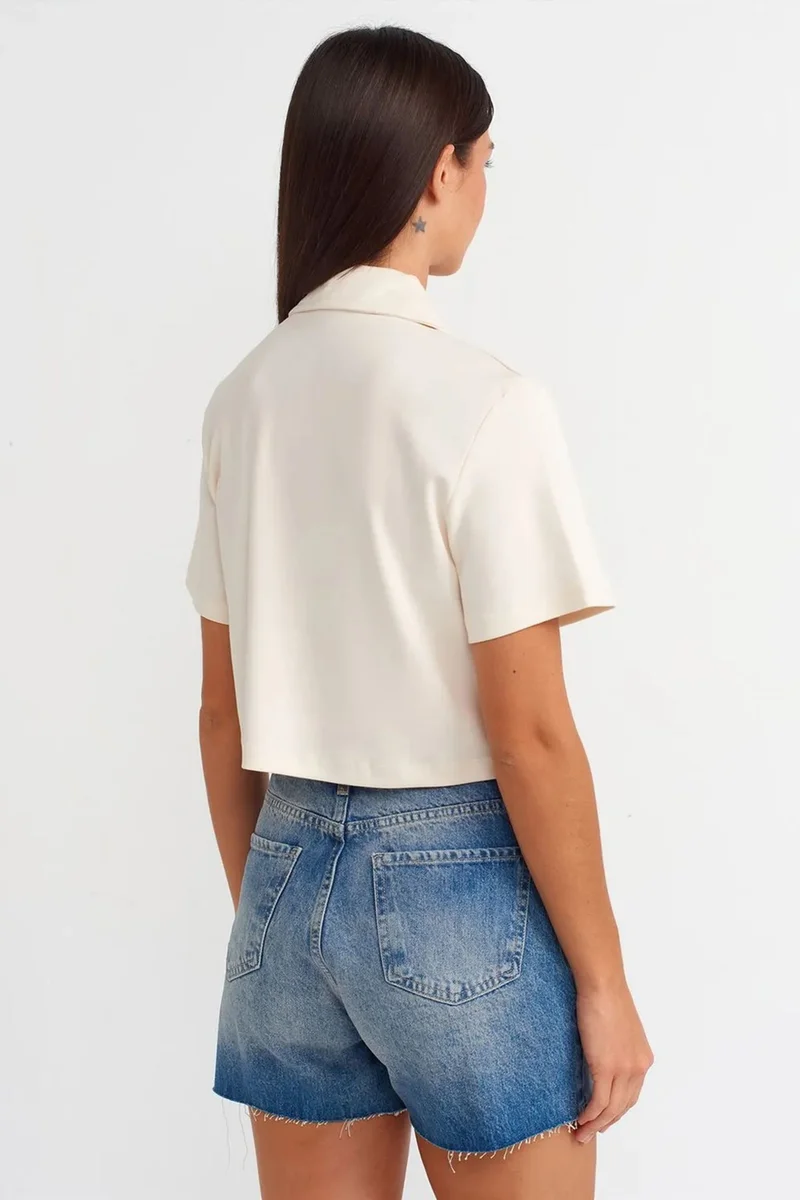 Dilvin Mid Blue Denim DILVIN High-Waist Denim Shorts With Button Closure for Women | Best Price UAE