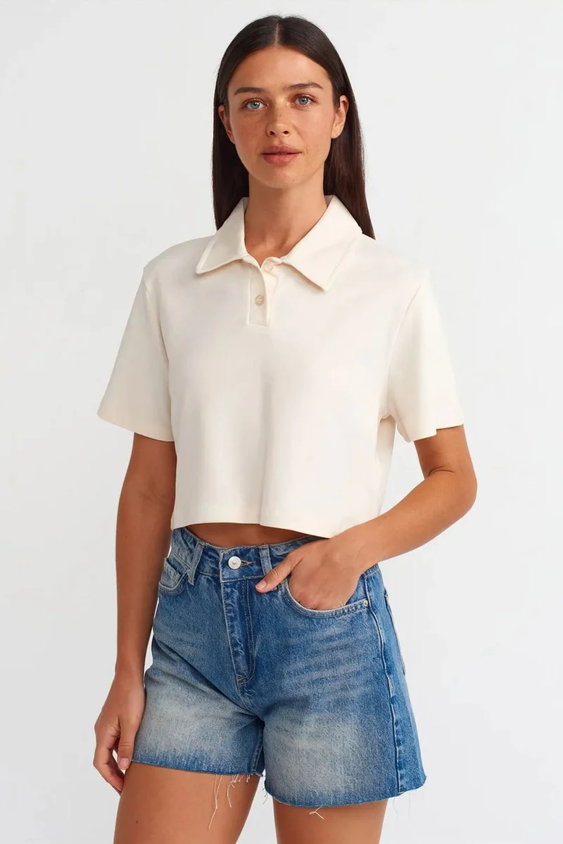 Dilvin Mid Blue Denim DILVIN High-Waist Denim Shorts With Button Closure for Women | Best Price UAE