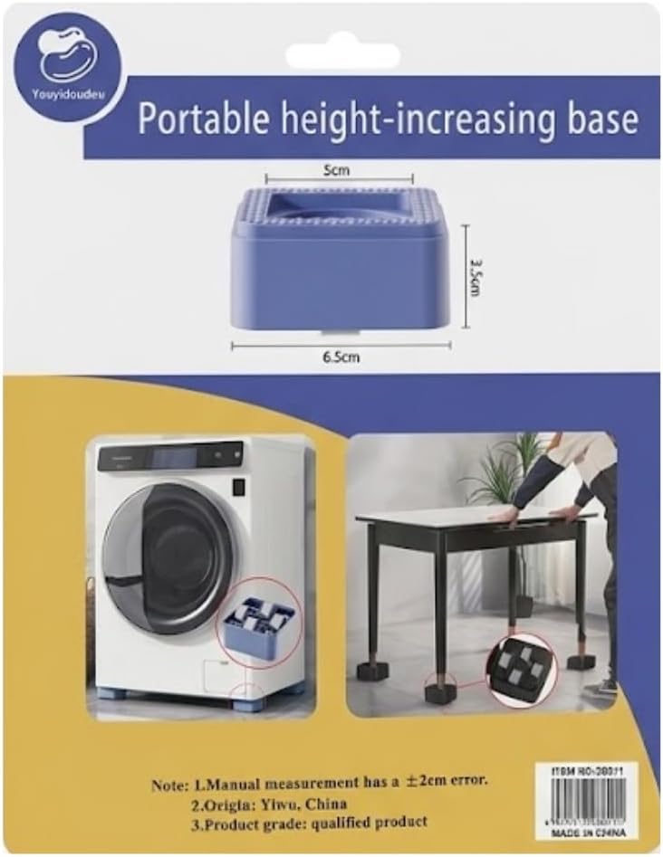 Hasanat Essentials Anti-Vibration Washing Machine Support Pads with Rolling Wheels - 4 Piece Set - Image 2