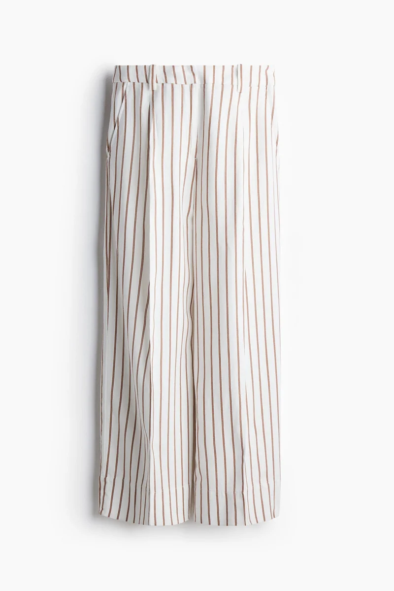 اتش اند ام Wide linen-blend trousers