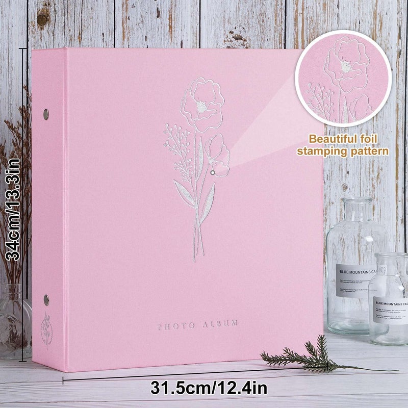 Lanpn Photo Album 4x6 600 Pockets Photos, Linen Cover Large Picture Albums Holds 600 Horizontal and Vertical Photos Pink - Image 2