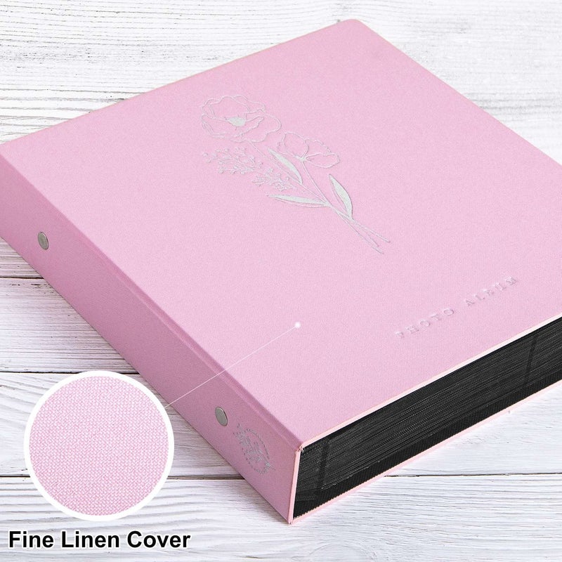 Lanpn Photo Album 4x6 600 Pockets Photos, Linen Cover Large Picture Albums Holds 600 Horizontal and Vertical Photos Pink - Image 3