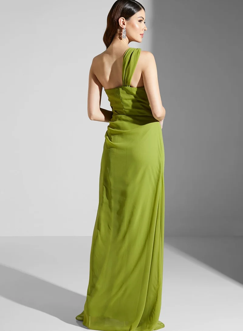 Namshi X Zena Louay Zena Louay One Shoulder Detail Dress
