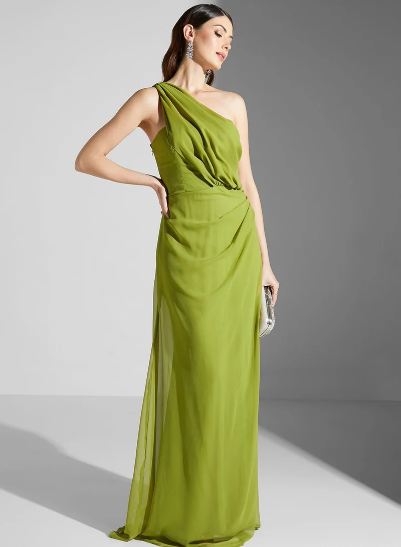 Namshi X Zena Louay Zena Louay One Shoulder Detail Dress