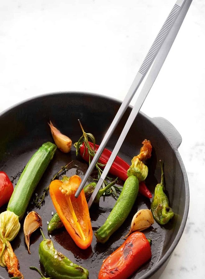 triangle Barbecue Tweezers - 11.8 in. (30 cm) - Stainless Steel Culinary Tweezers for Precise Grilling, Plating & Serving - Dishwasher Safe - Image 3