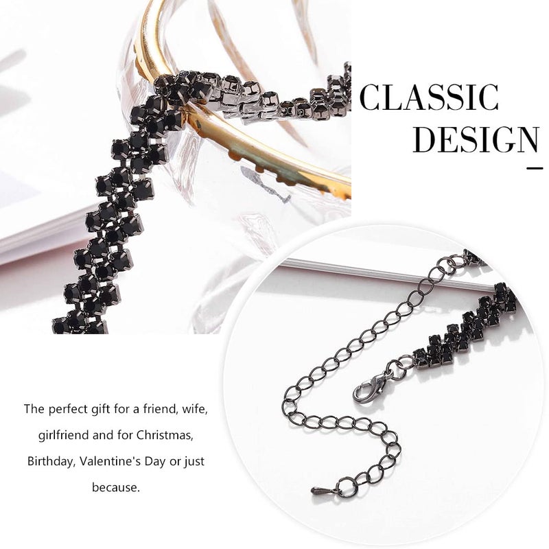 EARENT عقد تشوكر إيرينت الأسود مع حبات الراينستون للنساء - Image 4