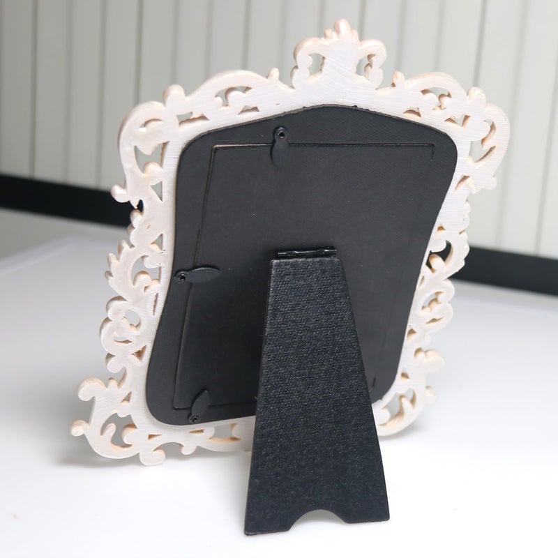 Xeerrfan Retro Frame,Vintage Resin Picture Frame,Decorative Hanging Pictures,Unique Picture Frames Rose Relief for Tabletop Wall Hanging (Style A) - Image 3
