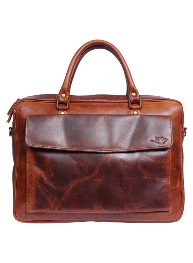 Genuine Leather Laptop Bag for Men – 15.6” Laptop Bag Leather Business Briefcase – Office & Travel Shoulder Messenger Bag  - Image 2
