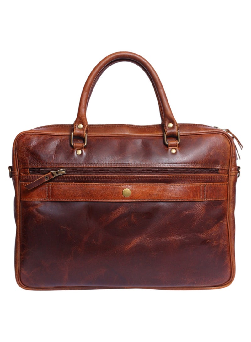Genuine Leather Laptop Bag for Men – 15.6” Laptop Bag Leather Business Briefcase – Office & Travel Shoulder Messenger Bag  - Image 3
