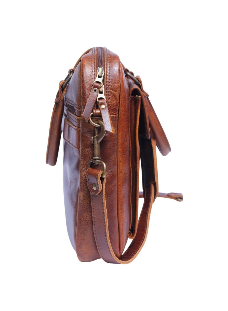 Genuine Leather Laptop Bag for Men – 15.6” Laptop Bag Leather Business Briefcase – Office & Travel Shoulder Messenger Bag  - Image 4