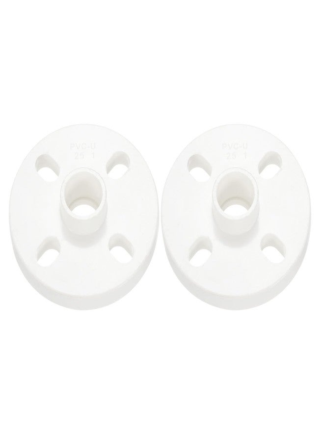 YOKIVE 2 Pcs PVC Pipe Fitting, Flange Socket Coupling Connector Pipe Connection, Great for Bathroom, Kitchen, Sink (White, 25-mm/1") - Image 1