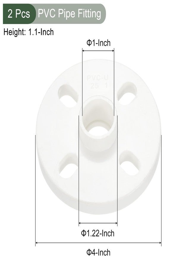 YOKIVE 2 Pcs PVC Pipe Fitting, Flange Socket Coupling Connector Pipe Connection, Great for Bathroom, Kitchen, Sink (White, 25-mm/1") - Image 2