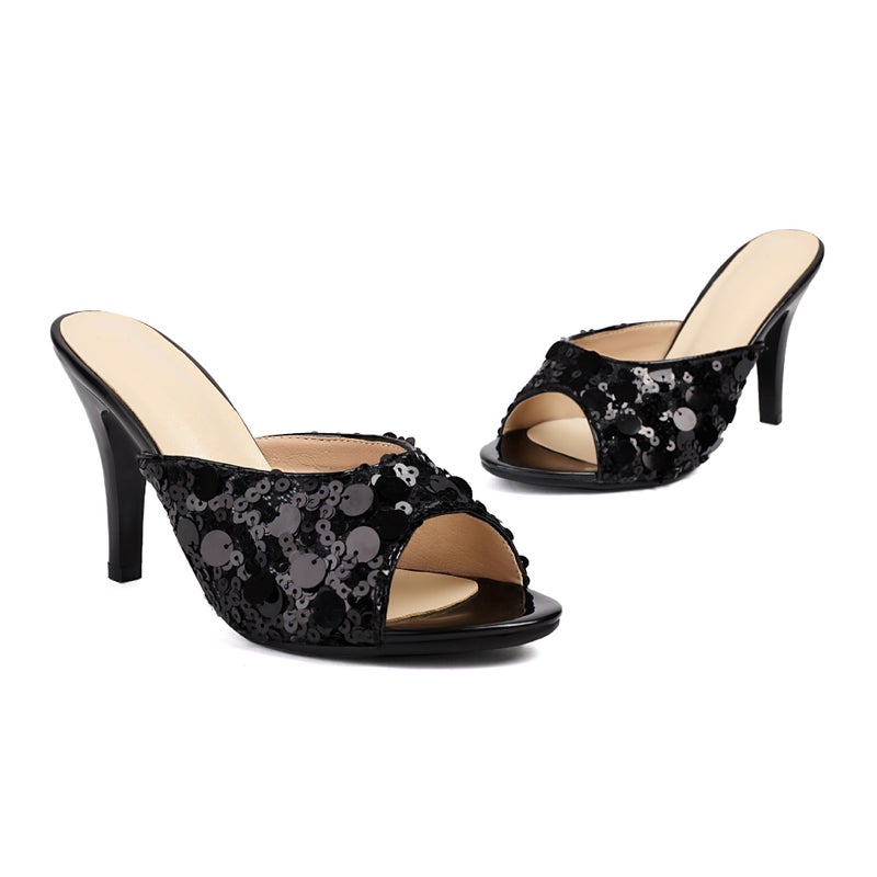 2024 Open Toe Outdoor Sandals 32-48 Sequin Party High Heel Women'S Sandals - Image 1