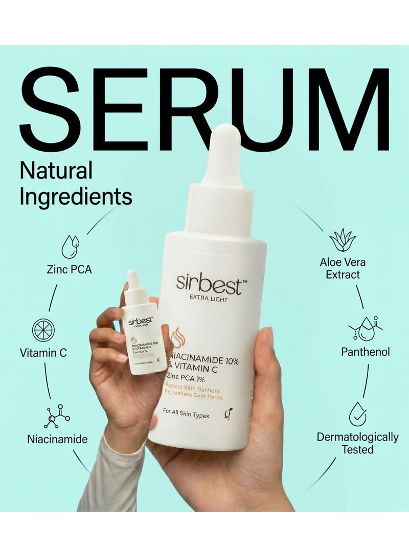 Sirbest Niacinamide Serum B3 10% + Vitamin C & Zinc PCA  30 ml - Image 5