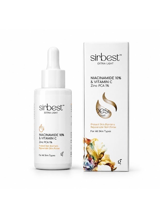 Sirbest Niacinamide Serum B3 10% + Vitamin C & Zinc PCA  30 ml - Image 2