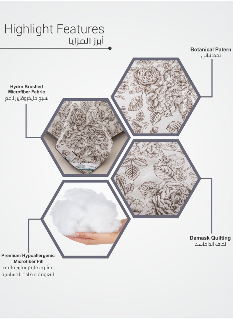 Donetella Printed Comforter Set 6-Pcs King Size All Season Decorated Reversible Double Bed Comforter Set Fits (200 X 200 Cm)With Super-Soft Down Alterntaive Filing,PLatinum  - Image 5
