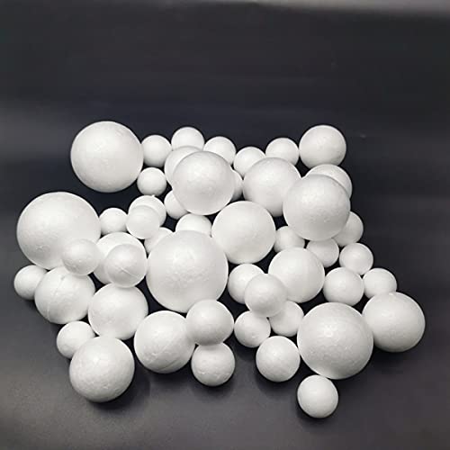 FFchuanhe 50 Pack Craft Foam Balls, 5 Sizes(1-2.4 Inches), White Polystyrene Smooth Round Balls, Foam Balls for Arts and Crafts, Christmas, DIY Craft for Home, Supplies School Craft Project and Holiday Party - Image 5