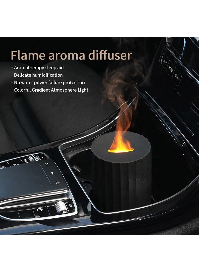 HIVAGI HIVAGI Create a Relaxing Atmosphere with The Unique 3D Flame Light Essential Oil Diffuser for Car Home Office Yoga Black  - Image 3