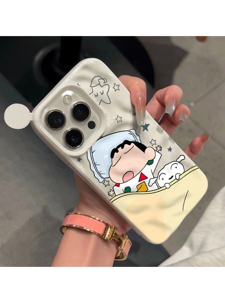 NIBEMINENT Sleep Xiao Xin Protective TPU Case Cover For iPhone 16 Pro, White