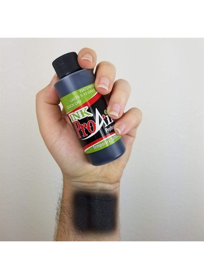 ShowOffs Body Art - Body Paint - ProAiir Temporary Tattoo Ink - 4.2 oz (120ml) Black - Image 1