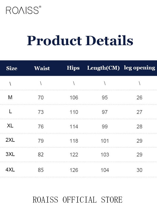 roaiss Retro Style Men's Pants, 2024 Spring Summer Loose Casual Wide Leg Trousers - Image 3