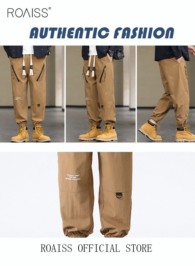 roaiss Retro Style Men's Pants, 2024 Spring Summer Loose Casual Wide Leg Trousers - Image 4