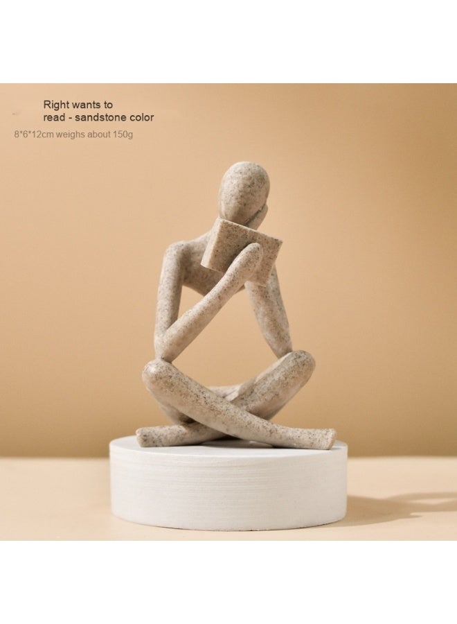 NeeMee Abstract Reading Figure Statue - Artistic Home Decor - Resin Craftsmanship - Image 1