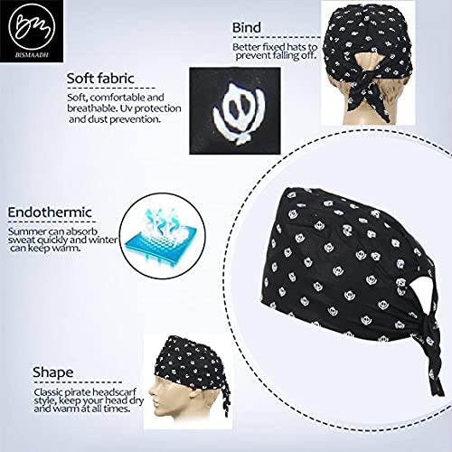 BISMAADH 3 Piece Khanda Printed 100% Cotton Adjustable Patka, Bandana, Skull Cap for Men & Women - Image 5
