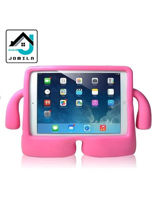 حافظة EVA مضادة للصدمات للأطفال مع مقبض وحامل لجهاز iPad Air 4/5 بحجم 10.9 بوصة 2020 2022 غطاء ساطع متين (وردي)