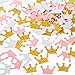 MOWO Glitter Crown Confetti Table Decor and Party Wedding Event Decor Gold GlitterPinkWhite 200 Count - Image 2