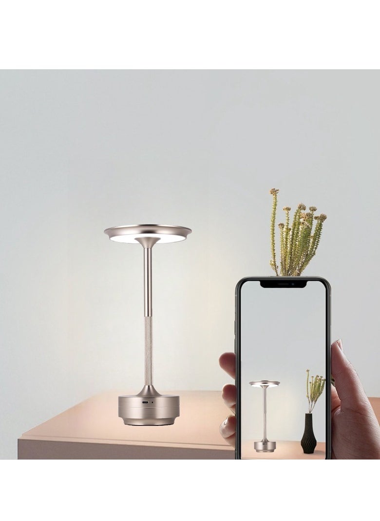 Generic Cordless Table Lamp, 3 Colors Stepless Dimming, Portable Touch Bedside Lamp, 2000mAh Rechargeable Battery LED Desk Lamp for Bedroom Hotel Cafe Restaurant Outdoor  - Image 1
