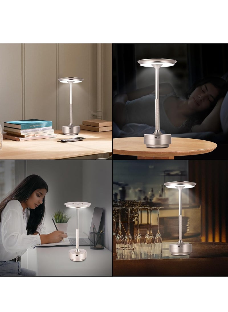 Generic Cordless Table Lamp, 3 Colors Stepless Dimming, Portable Touch Bedside Lamp, 2000mAh Rechargeable Battery LED Desk Lamp for Bedroom Hotel Cafe Restaurant Outdoor  - Image 5
