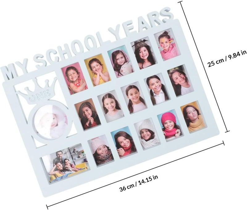 ABOOFAN Growth Photo Frame and School Picture Collage Frame, 36x25cm Blue Multifunctional Growth Record Holder for Photos and Home Décor - Image 2