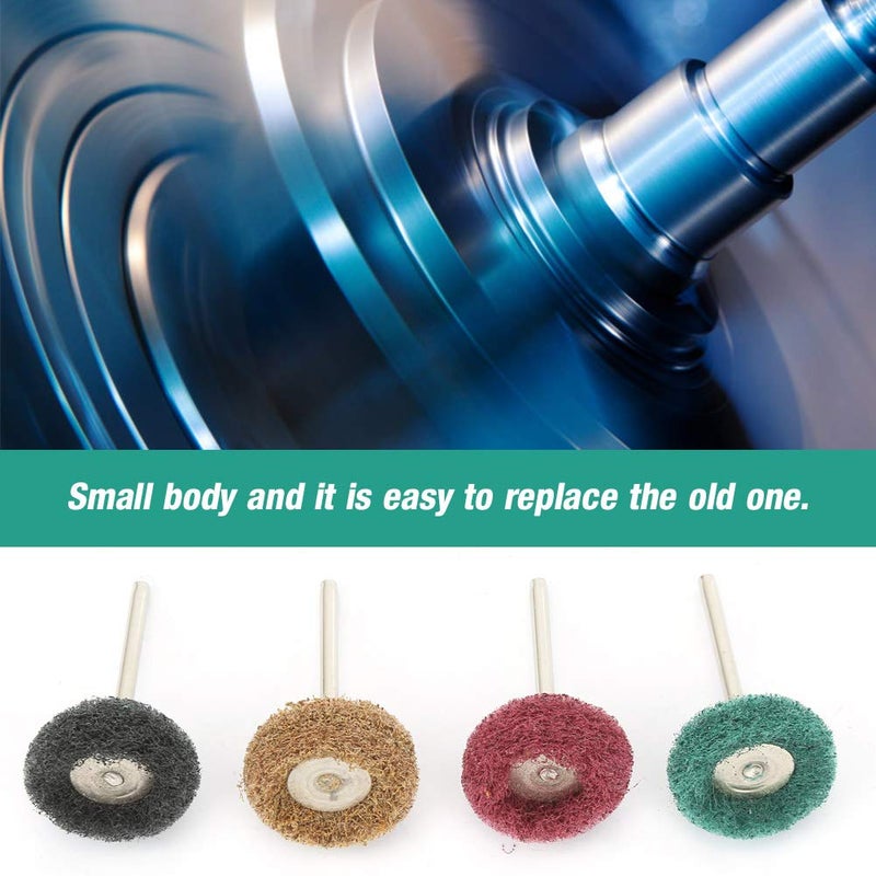 80Pcs 25mm Abrasive Wheel Brush, Polishing Buffing Wheel Kit with Scouring Pad for Electric Grinder, Buffing Wheel for Wood Metal Aluminum Copper Grinding and Polishing - Image 4