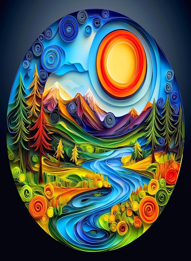 Purdicra Wooden Puzzles for Adults - Unique Animal Shaped Sunrise Scenery Puzzle, 3D Vision Wooden Jigsaw Puzzle, Christmas Birthday Gifts for Friends/Family, Home Decor 11.4 * 11.4in 200pcs - Image 1