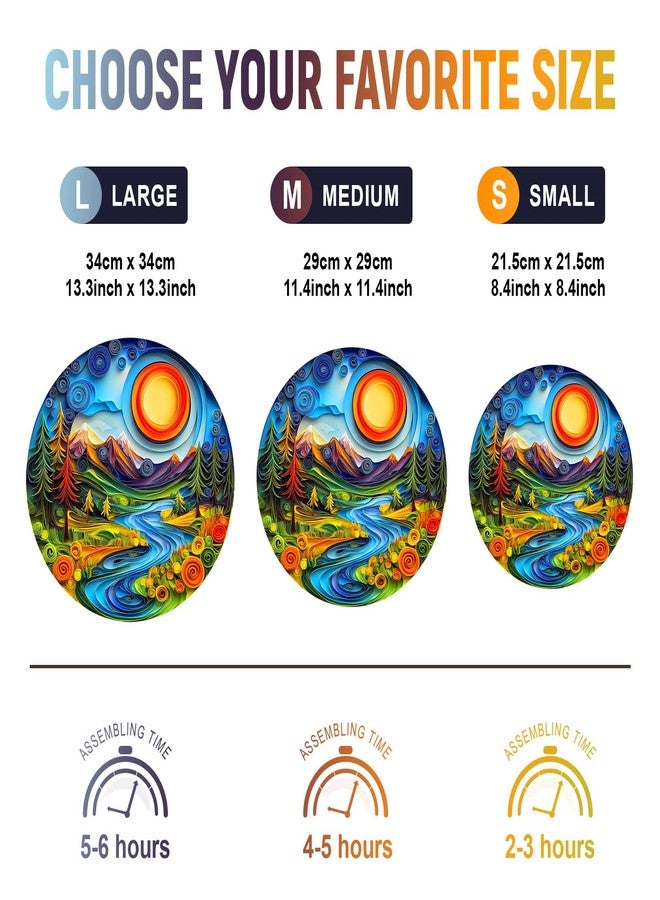 Purdicra Wooden Puzzles for Adults - Unique Animal Shaped Sunrise Scenery Puzzle, 3D Vision Wooden Jigsaw Puzzle, Christmas Birthday Gifts for Friends/Family, Home Decor 11.4 * 11.4in 200pcs - Image 4