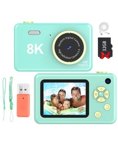DIGI CORE Digital Camera For Kids Girls Boys Teens 48MP Kids Camera With 32GB SD Card Full HD 1080P Cameras Rechargeable Mini Camera Educational Toys Camera Kids Toys 2.4" HD Screen Kids Video Camera Green  - Image 1