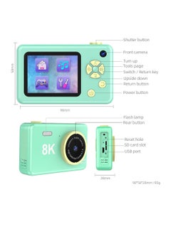 DIGI CORE Digital Camera For Kids Girls Boys Teens 48MP Kids Camera With 32GB SD Card Full HD 1080P Cameras Rechargeable Mini Camera Educational Toys Camera Kids Toys 2.4" HD Screen Kids Video Camera Green  - Image 2
