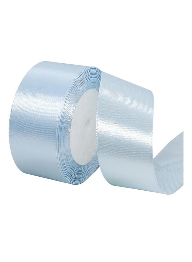 Light Blue Ribbon 1-1/2 Inch, 25 Yards Solid Satin Fabric Ribbons for Gift Wrapping, Christmas Garland, Christmas Tree Ornaments, Bows Making, DIY Crafts, Sewing Projects and Wedding Party - Image 1