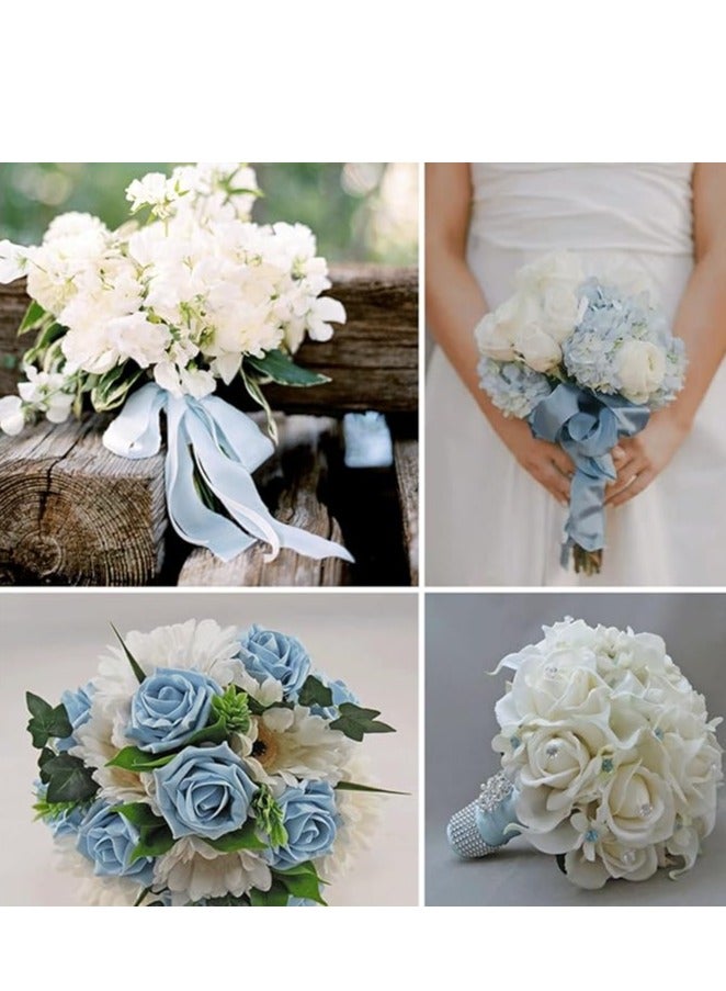 Light Blue Ribbon 1-1/2 Inch, 25 Yards Solid Satin Fabric Ribbons for Gift Wrapping, Christmas Garland, Christmas Tree Ornaments, Bows Making, DIY Crafts, Sewing Projects and Wedding Party - Image 3