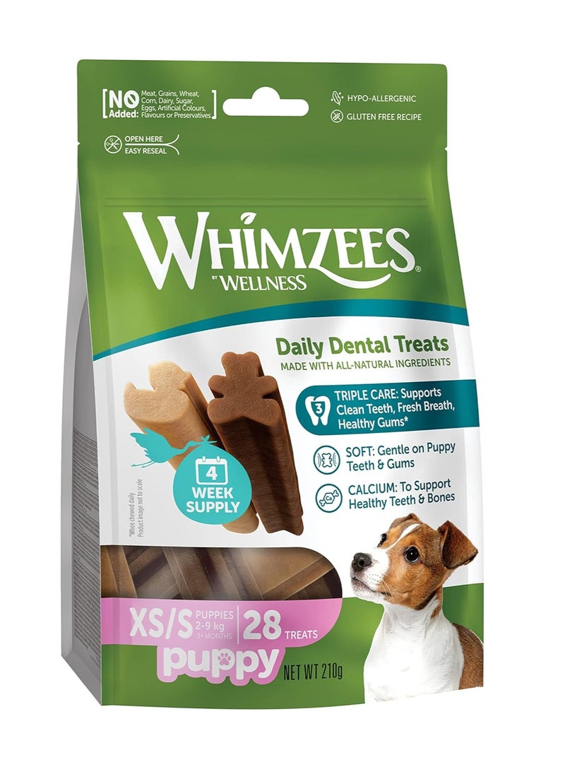WHIMZEES Puppy Stix Natural and Grain Free Dog Chews Puppy Dental Sticks 28 Pieces Size XS S  - Image 1