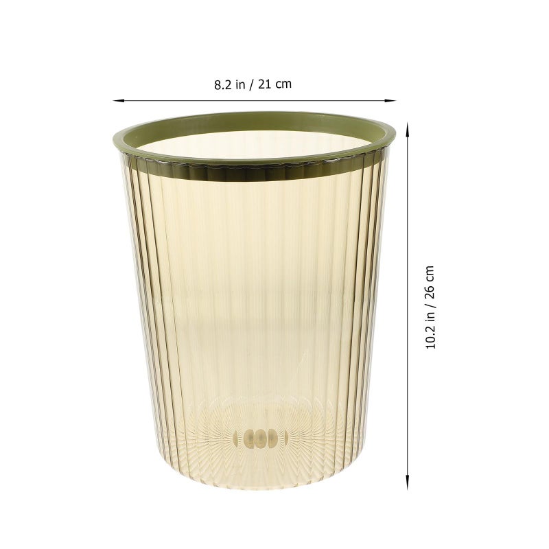 Large Plastic Pet Trash Can With Green Rim For Home Kitchen Office Small Size Wastebasket - Image 3