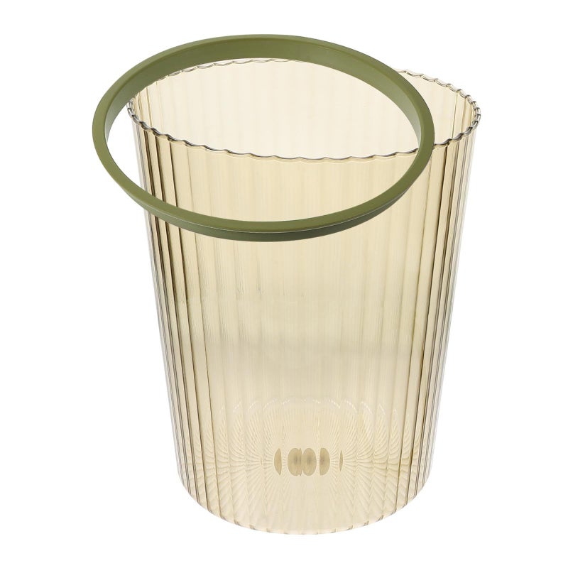 Large Plastic Pet Trash Can With Green Rim For Home Kitchen Office Small Size Wastebasket - Image 2