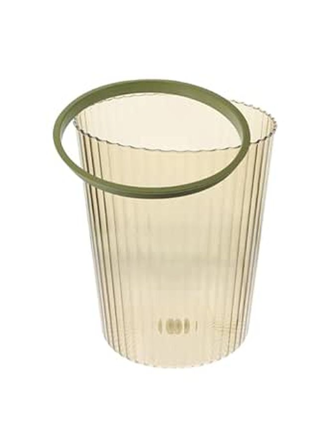 Large Plastic Pet Trash Can With Green Rim For Home Kitchen Office Small Size Wastebasket - Image 1