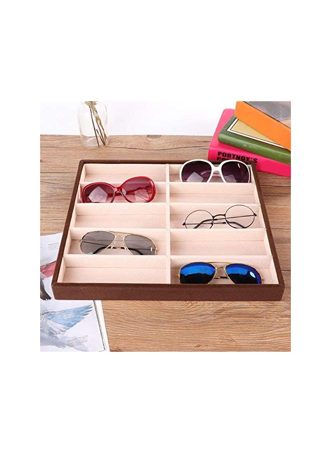 Raxoom Grids Sunglass Box, Modern Glasses Organizer Eyeglass Display Storage Cases Sunglasses Display Stand Open Top Glasses Display Box Sunglasses Case Tray for Sunglass/Watch/Jewelry  - Image 3