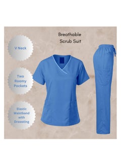 فيرونيكا Veronica Ladies Medical Scrub Set Clinic Doctor Nurse Nanny Maid Salon Uniform  - Image 1