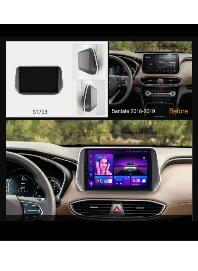 RAYMOS - Hyundai Santa Fe 2018 To 2021 4GB RAM Support Apple Carplay Android Auto Wireless QLED Touch Screen AHD Camera Included SIM Card Support Bluetooth DSP - Image 1