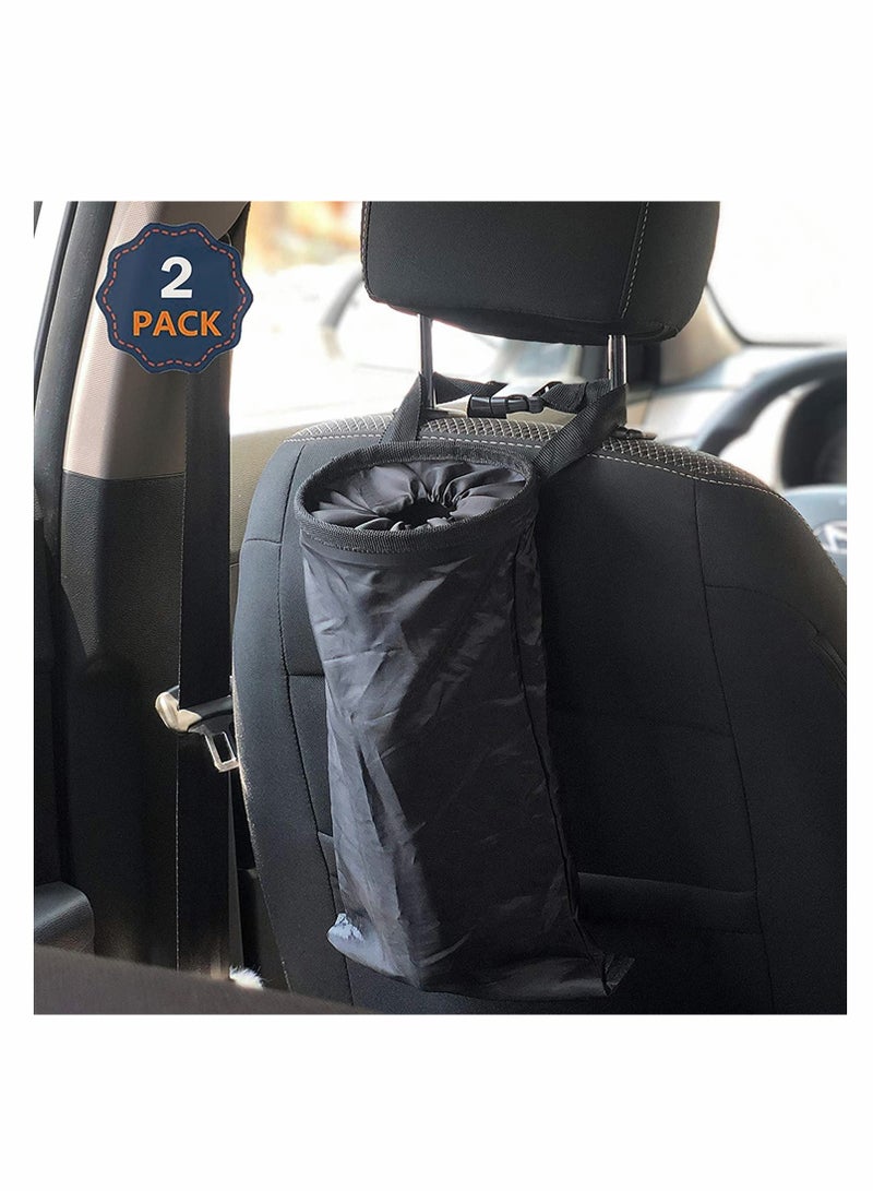 Car Trash Bag Leakproof Litter Bag, Console and Headrest Garbage Bin, Detachable Garbage Storage Bag for Litter, Seat Back Hanging Trashbag Waterproof, Auto Trash Bag (2 Pack) - Image 1
